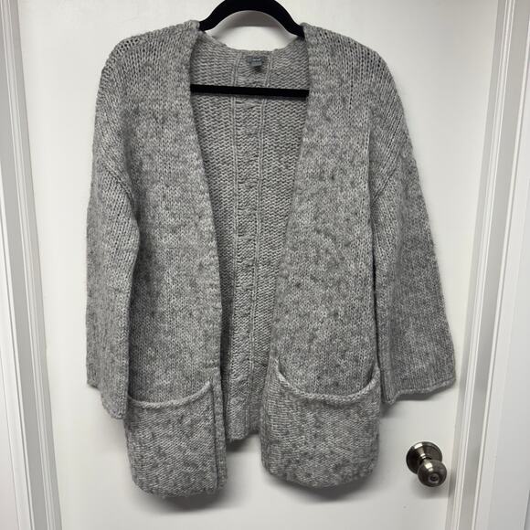 Aerie Womens Thick Gray Open Front Cardigan Sweater Wool Alpaca Blend Size Small - Picture 1 of 10